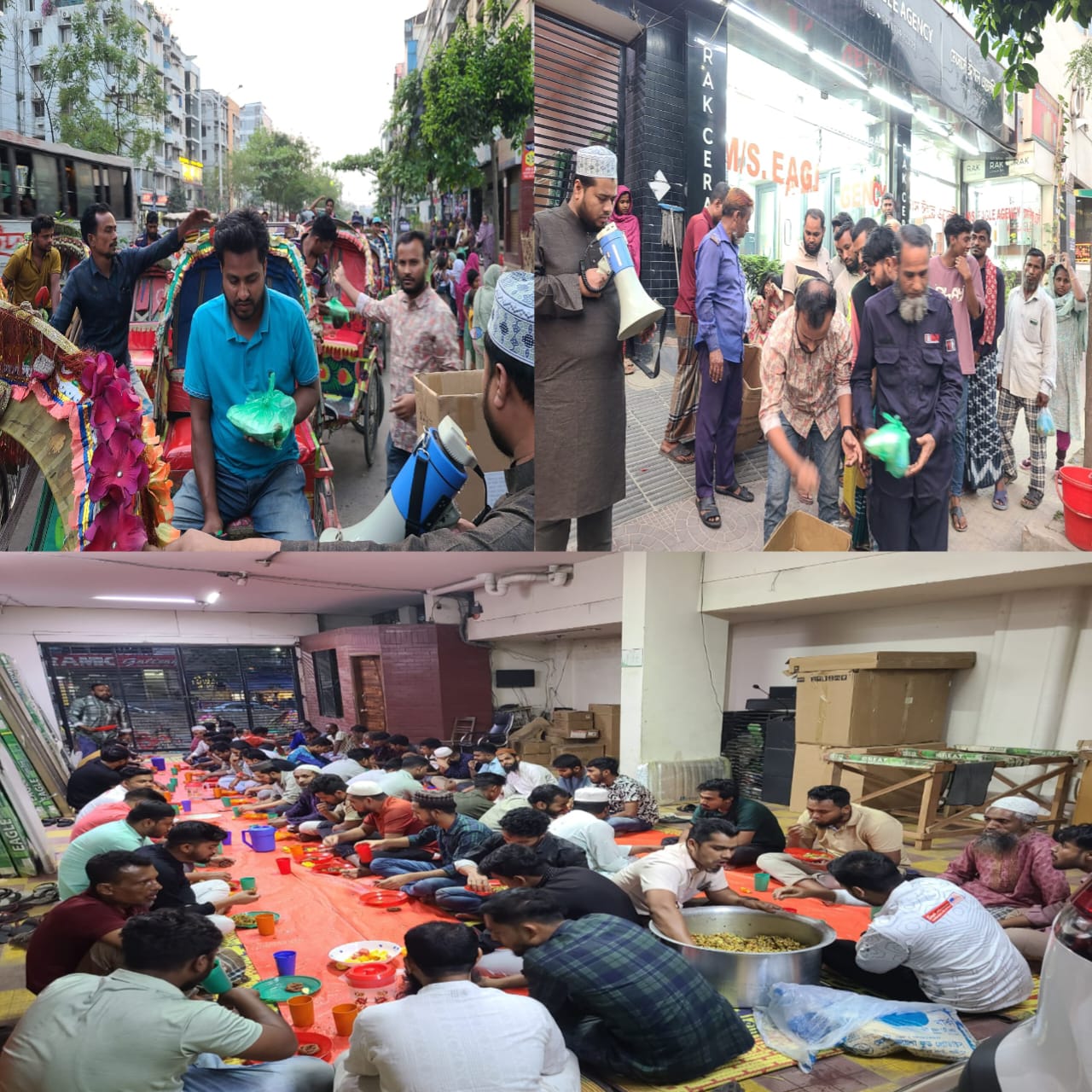 রাজধানীর উত্তরায় ঈগল এজেন্সির উদ্যোগে পবিত্র মাহেরমজানে ইফতার বিতরণ করেন 